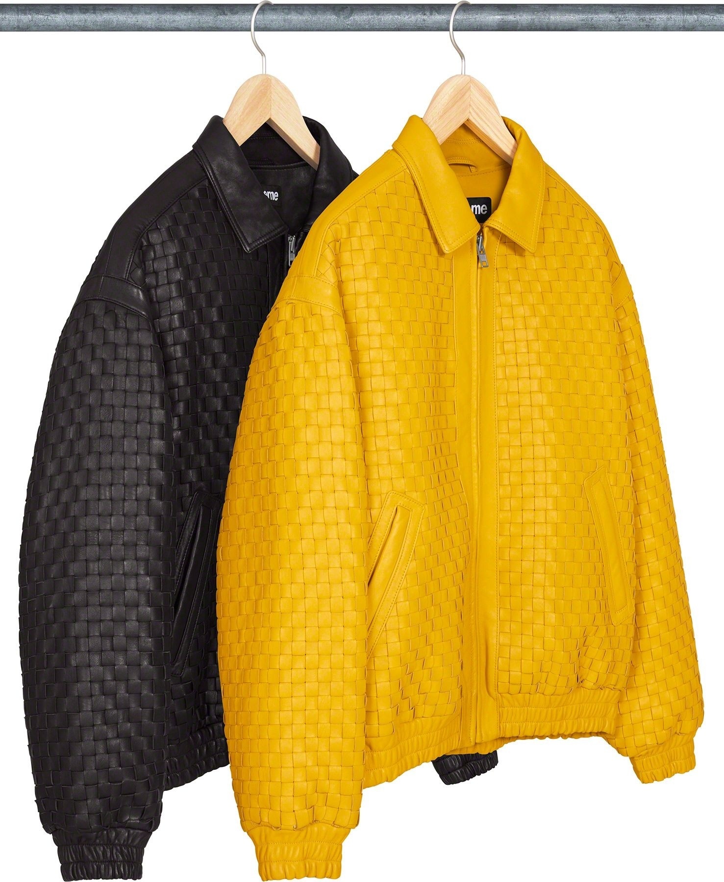 Woven Leather Varsity Jacket